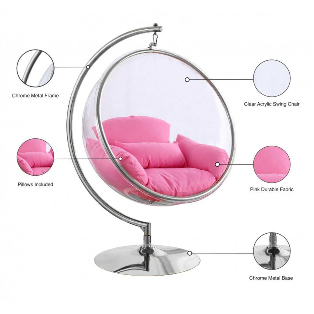 Luna Acrylic Swing Bubble Accent Chair