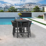 PURPLE LEAF Counter Stools Bar Stools Rattan Bar Stools Wicker Bar Chairs Woven Aluminum Barstools with Back and Cushions