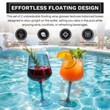 Floating Wine Glasses for Pool - Set of 2-18 OZ (Muted Blue)