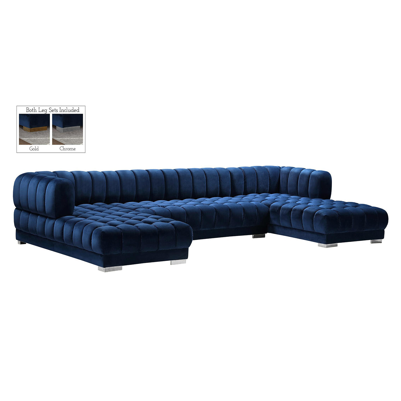 Gwen Velvet 3pc. Sectional