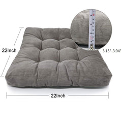 MAXYOYO Floor Pillow, Grey Square Tufted Seat Cushion, 22x22 inch