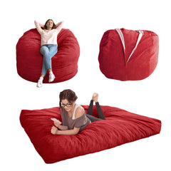 MAXYOYO Giant Bean Bag Chair Bed for Adults, Convertible Beanbag Folds from Lazy Chair to Floor Mattress Bed