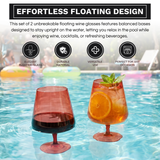Floating Wine Glasses for Pool - Set of 2-15 OZ (Muted Red)
