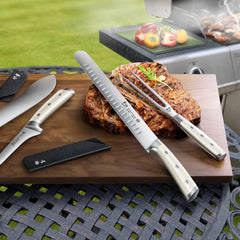 S Series 7-Piece BBQ Knife Set with Bag, Forged German Steel