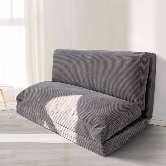 MAXYOYO Bean Bag Folding Sofa Bed with Corduroy Washable Cover, Extra Thick and Long Floor Sofa for Adults