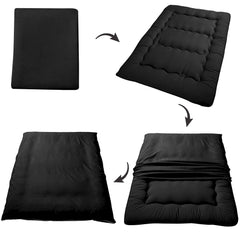 MAXYOYO Japanese Futon  floor Mattress, Twin-Queen size Futon Mattress, Black