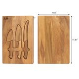 3-Piece Olive Wood Cheese Knife Set with Acacia Cheese Board, 1027327