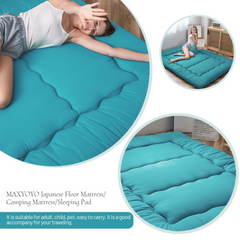 MAXYOYO Multi -Functional Floor Futon Mattress Queen Size, turquoise