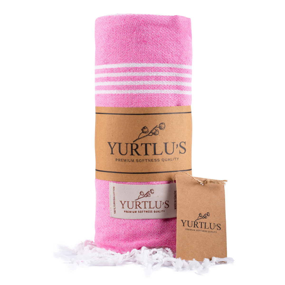 YURTLU’S Minimalist Series Premium Turkish Towel – Pink