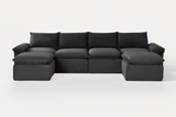 DERVAL 141" 4-Seater Sofa with 2 Ottomans