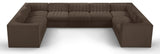 Rummi - Velvet Performance Fabric Upholstered 9 Piece Modular Sectional