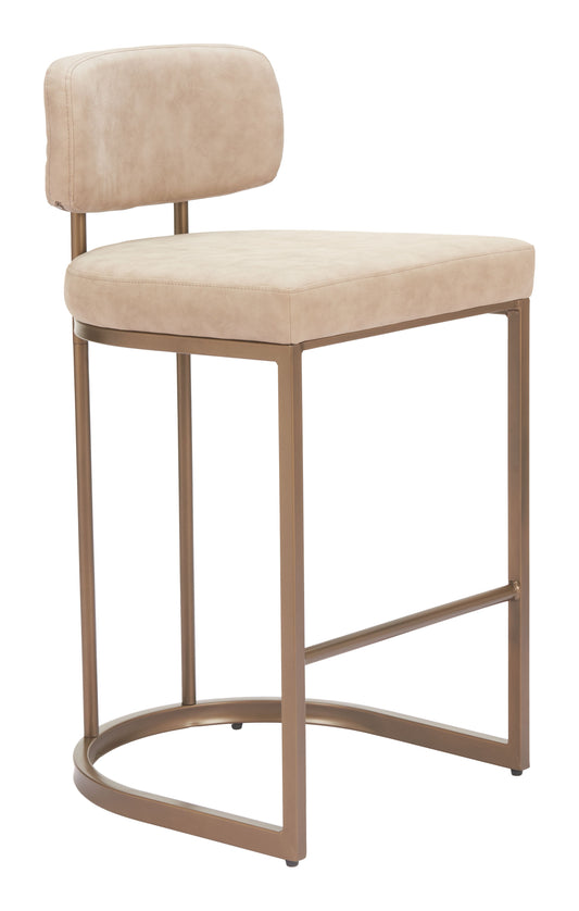 Velar Counter Stool (Set of 2) Beige & Bronze