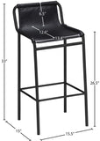 Dax Contemporary Counter Stool with Soft Upholstery and Sturdy Matte Black Metal Frame Design