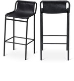 Dax Contemporary Counter Stool with Soft Upholstery and Sturdy Matte Black Metal Frame Design