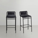 Dax Contemporary Counter Stool with Soft Upholstery and Sturdy Matte Black Metal Frame Design