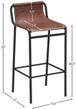 Dax Contemporary Counter Stool with Soft Upholstery and Sturdy Matte Black Metal Frame Design