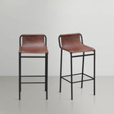 Dax Contemporary Counter Stool with Soft Upholstery and Sturdy Matte Black Metal Frame Design