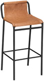 Dax Contemporary Counter Stool with Soft Upholstery and Sturdy Matte Black Metal Frame Design