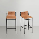 Dax Contemporary Counter Stool with Soft Upholstery and Sturdy Matte Black Metal Frame Design