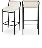 Dax Contemporary Counter Stool with Soft Upholstery and Sturdy Matte Black Metal Frame Design