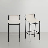 Dax Contemporary Counter Stool with Soft Upholstery and Sturdy Matte Black Metal Frame Design