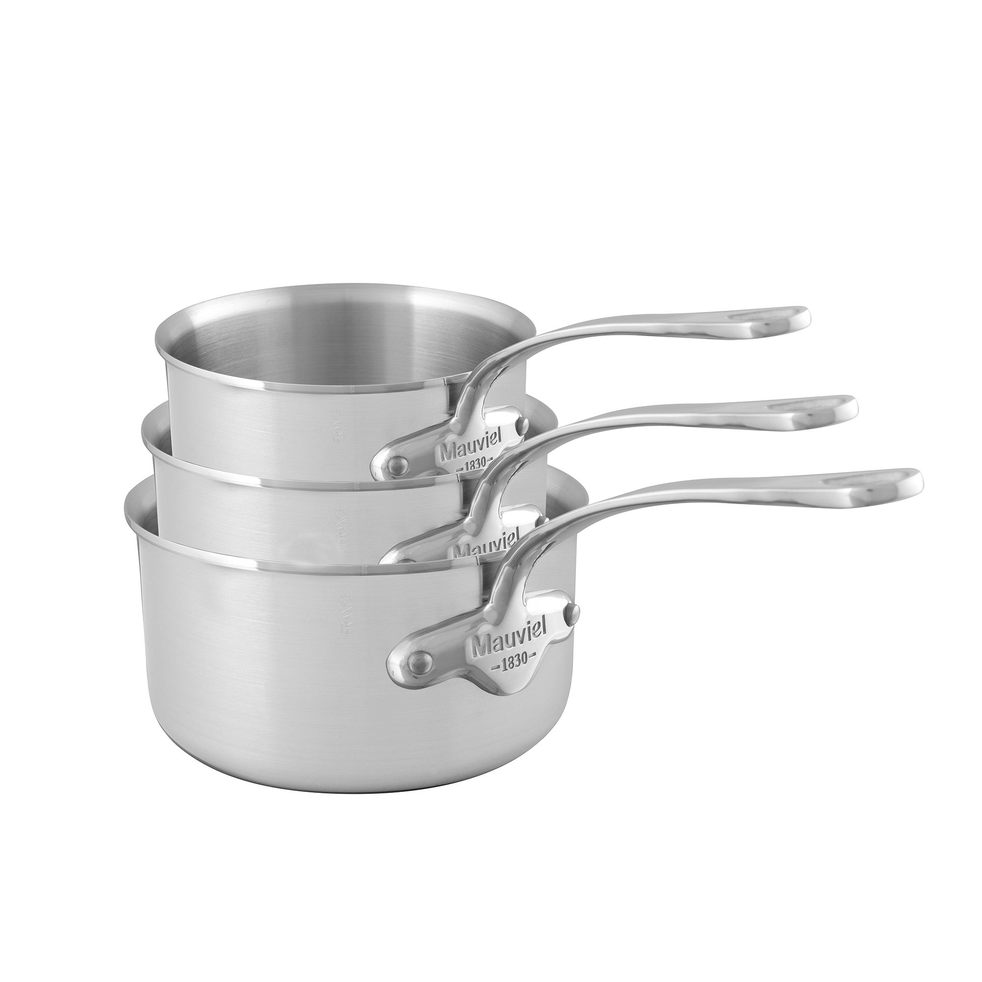 Mauviel M'URBAN 3-Piece Sauce Pan Set With Cast Stainless Steel Handles