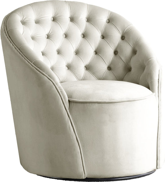 Alessio Velvet Swivel Accent Chair with Deep Button Tufting for a Chic Contemporary Living Space
