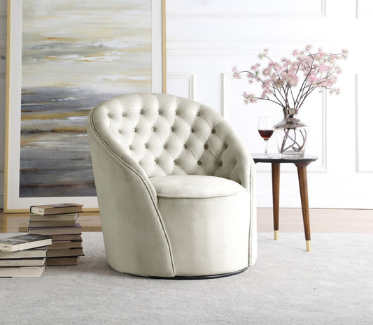 Alessio Velvet Swivel Accent Chair with Deep Button Tufting for a Chic Contemporary Living Space