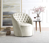 Alessio Velvet Swivel Accent Chair with Deep Button Tufting for a Chic Contemporary Living Space