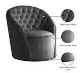 Alessio Velvet Swivel Accent Chair with Deep Button Tufting for a Chic Contemporary Living Space