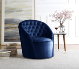 Alessio Velvet Swivel Accent Chair with Deep Button Tufting for a Chic Contemporary Living Space