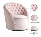 Alessio Velvet Swivel Accent Chair with Deep Button Tufting for a Chic Contemporary Living Space