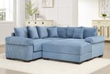 DESEO 158" Sectional Sofa with Ottoman