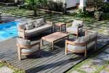 Newport 65" Water Resistant Fabric Upholstered Outdoor Patio Loveseat