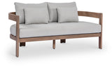 Newport 65" Water Resistant Fabric Upholstered Outdoor Patio Loveseat