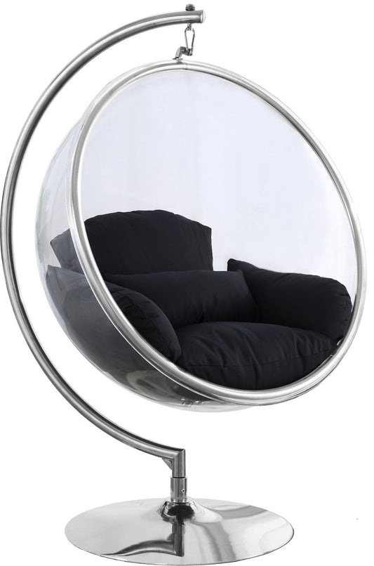 Luna Acrylic Swing Chair with Chrome Base – Modern Bubble Design for Ultimate Comfort & Style