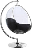 Luna Acrylic Swing Chair with Chrome Base – Modern Bubble Design for Ultimate Comfort & Style