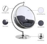 Luna Acrylic Swing Chair with Chrome Base – Modern Bubble Design for Ultimate Comfort & Style