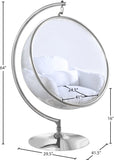 Luna Acrylic Swing Chair with Chrome Base – Modern Bubble Design for Ultimate Comfort & Style