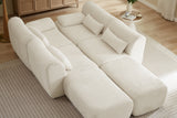 FLOVEX 141" 4-Seater Sofa with 2 Ottomans