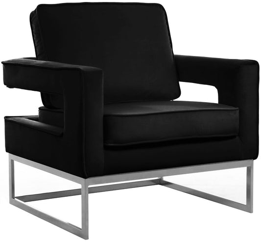 Noah Velvet Accent Chair – Luxurious Contemporary Design with Plush Comfort and Sturdy Iron Legs