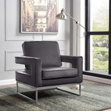 Noah Velvet Accent Chair – Luxurious Contemporary Design with Plush Comfort and Sturdy Iron Legs