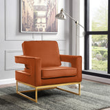 Noah Velvet Accent Chair – Luxurious Contemporary Design with Plush Comfort and Sturdy Iron Legs