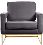 Noah Velvet Accent Chair – Luxurious Contemporary Design with Plush Comfort and Sturdy Iron Legs