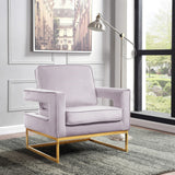 Noah Velvet Accent Chair – Luxurious Contemporary Design with Plush Comfort and Sturdy Iron Legs