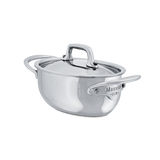 Mauviel M'MINIS Stainless Steel Oval Stewpan With Lid, 0.42-Qt