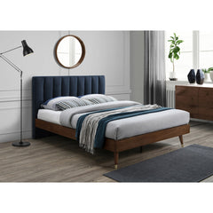 Vance Mid-Century Modern Linen Textured Bed