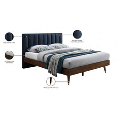 Vance Mid-Century Modern Linen Textured Bed