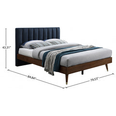 Vance Mid-Century Modern Linen Textured Bed