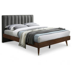 Vance Mid-Century Modern Linen Textured Bed